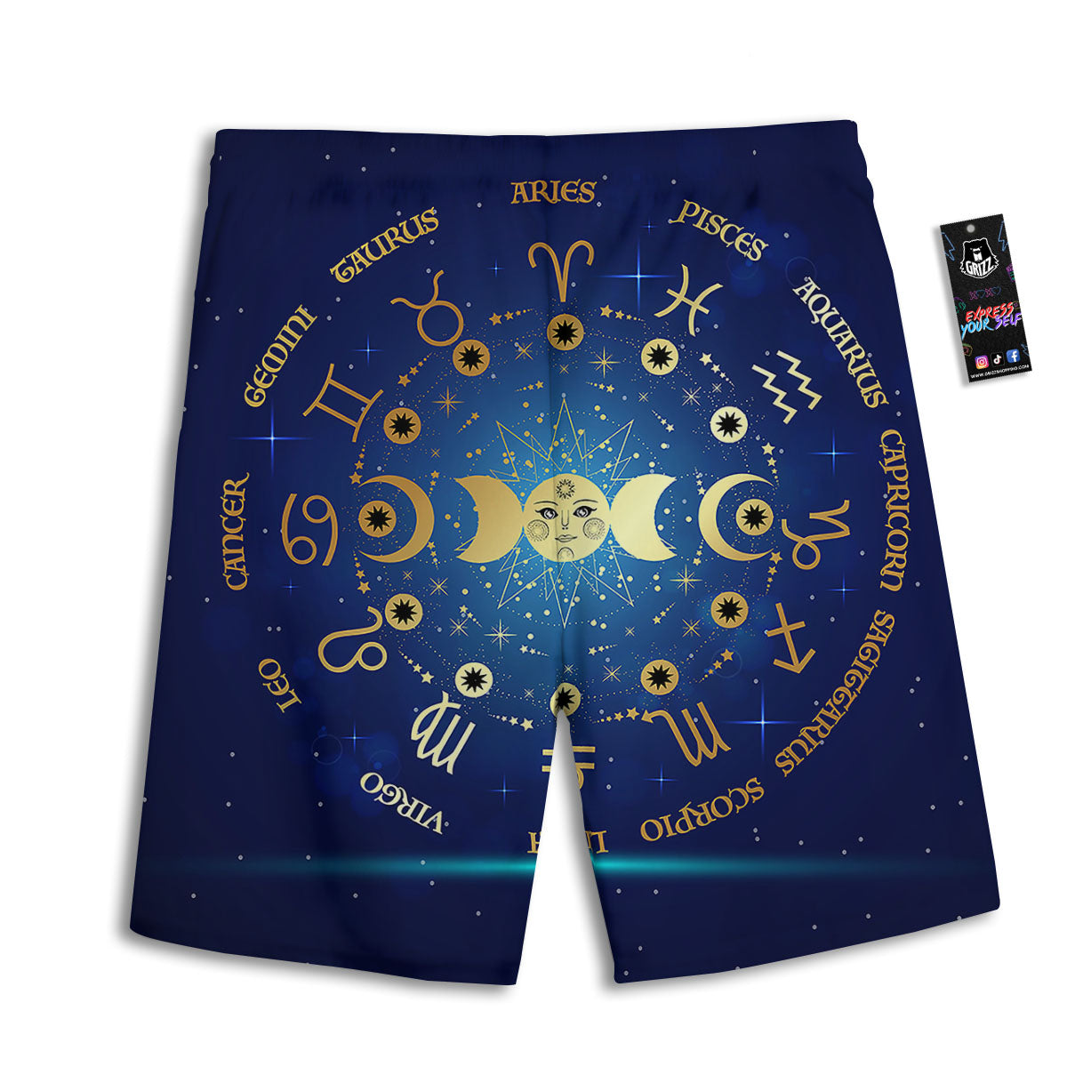 Zombie Crowd Halloween Print Men's Athletic Shorts