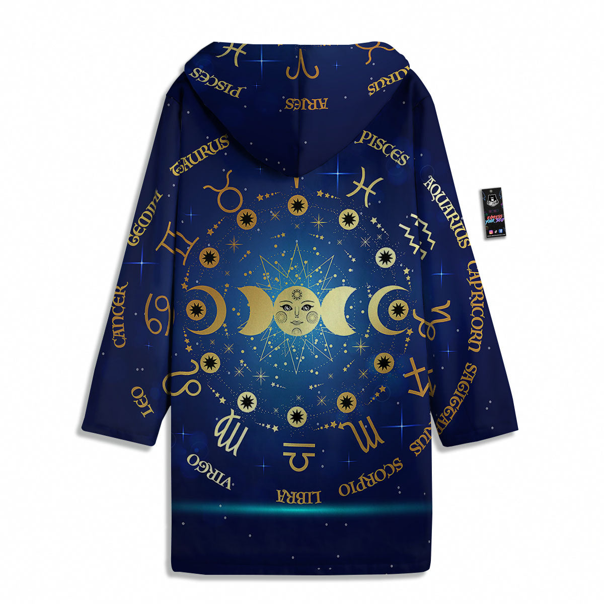 Zodiac Wheel Galaxy Print Men's Windbreaker Jacket-grizzshop