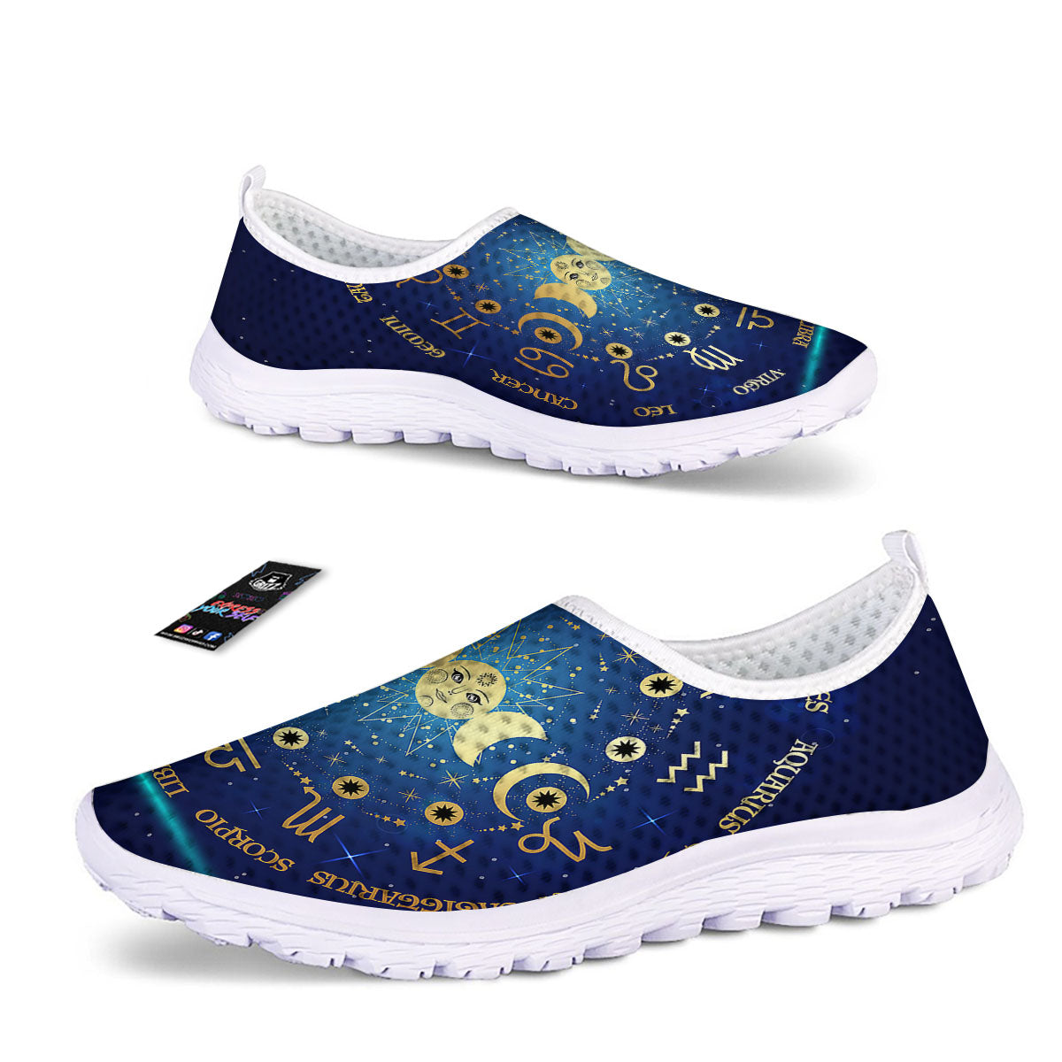 Zodiac Wheel Galaxy Print Nurse Shoes-grizzshop