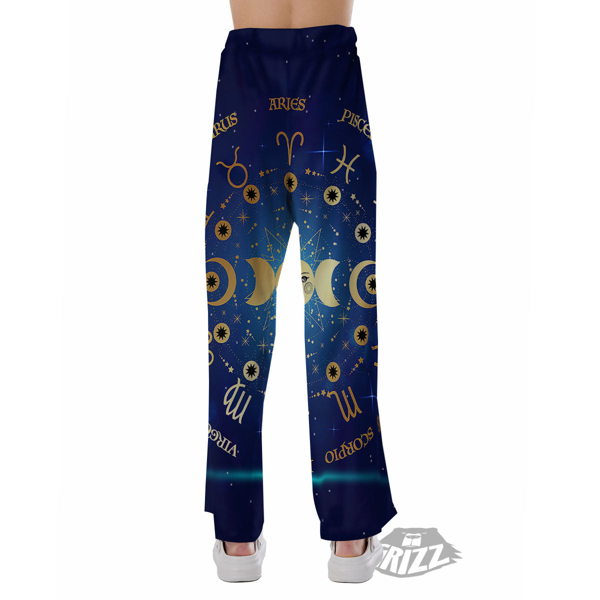 Zodiac Wheel Galaxy Print Pajama Pants-grizzshop