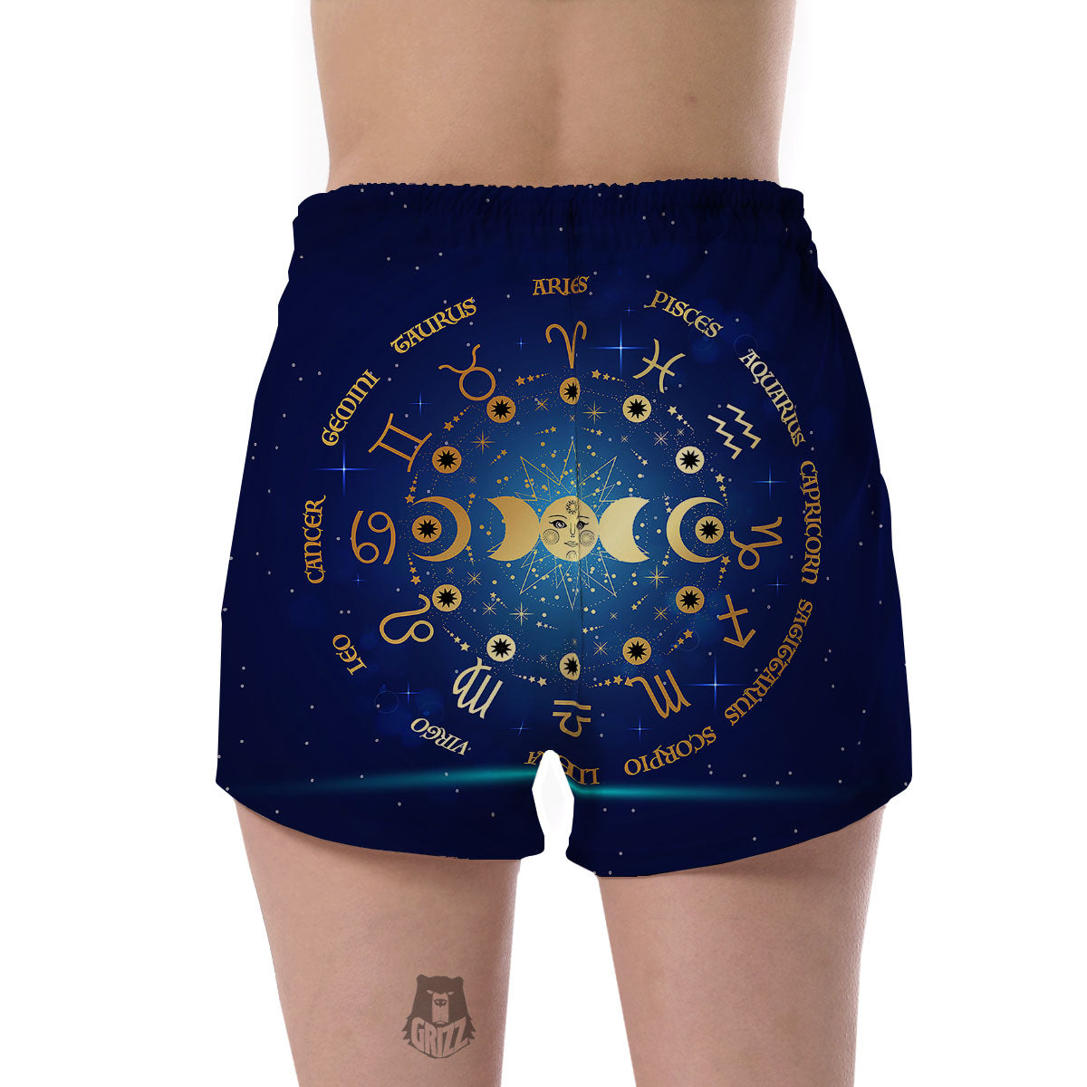 Zodiac Wheel Galaxy Print Women's Shorts-grizzshop