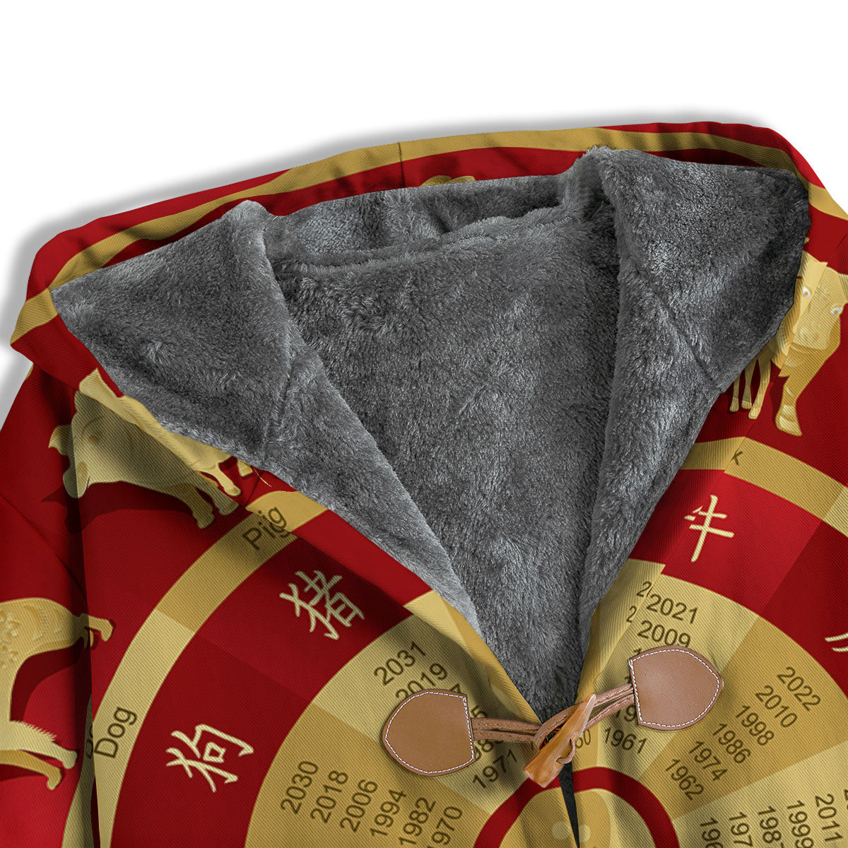 Zodiac Wheel Red Chinese Print Men's Windbreaker Jacket-grizzshop