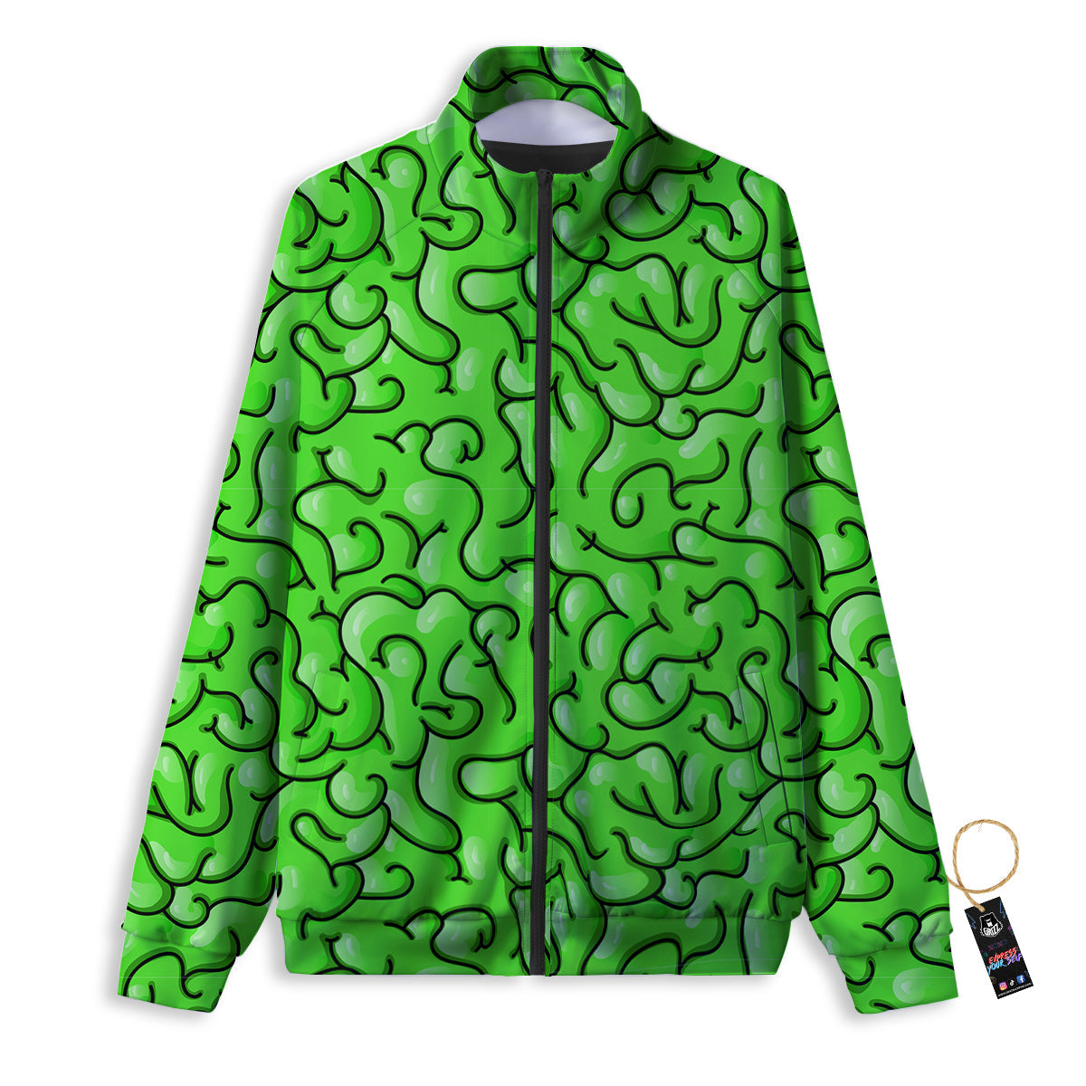 Zodiac Wheel Red Chinese Print Track Jacket-grizzshop