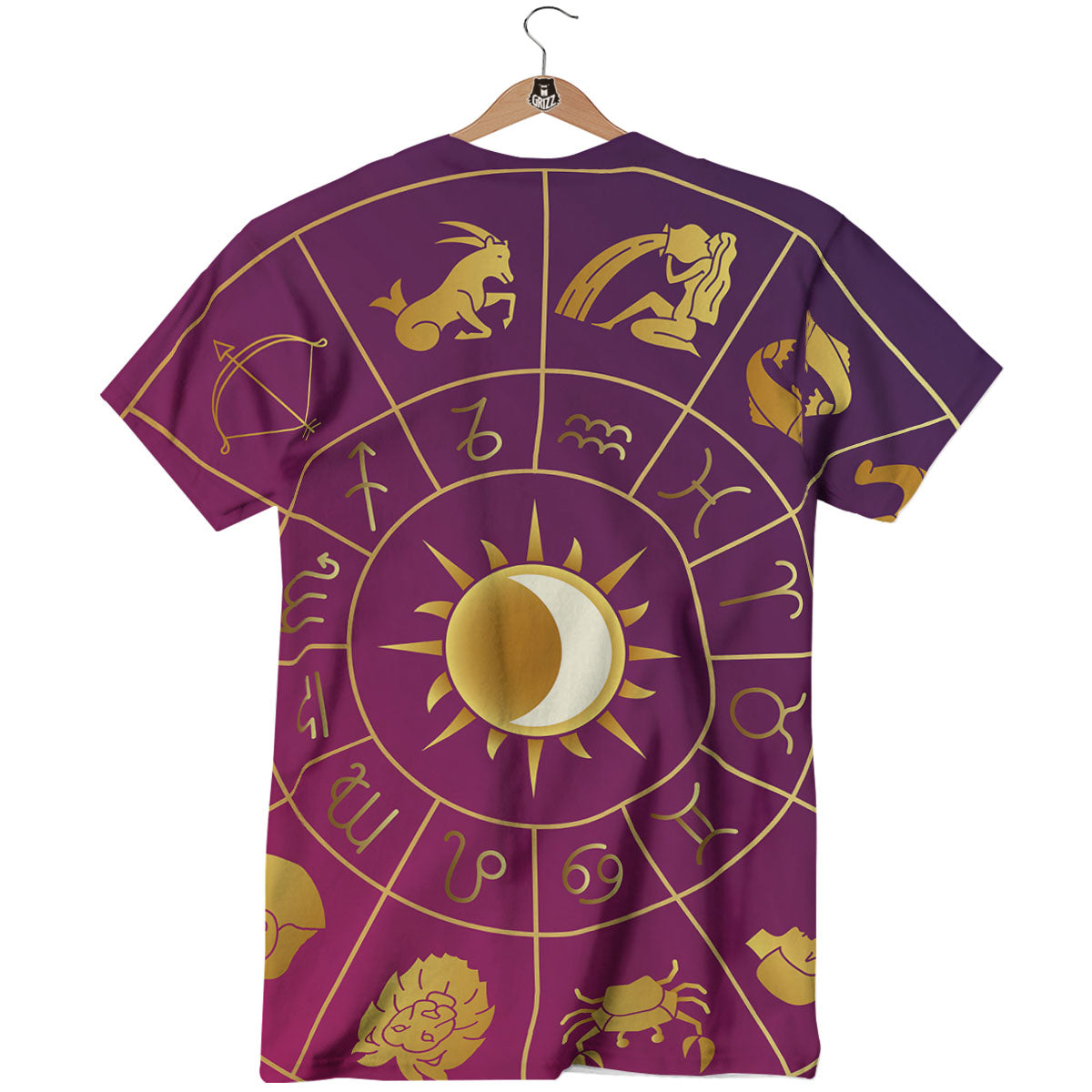 Zodiac Wheel Symbols Print T-Shirt-grizzshop