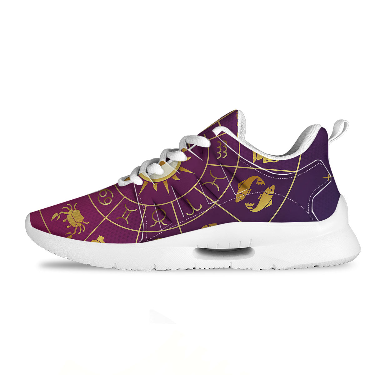 Zodiac Wheel Symbols Print Tennis Shoes-grizzshop