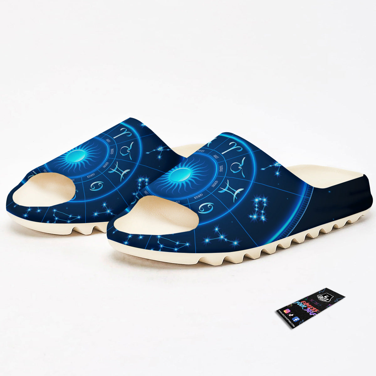 Zodiac Circle Blue Light Print Sandals-grizzshop