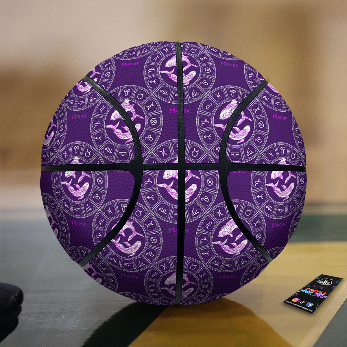 Zodiac Sign Watercolor Virgo Print Basketball