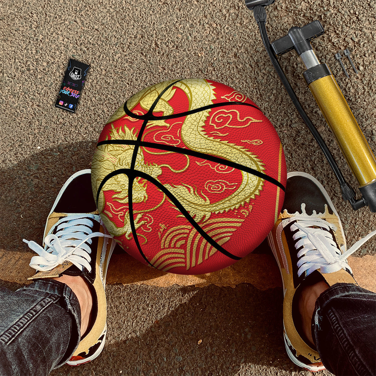 Zodiac Sign Chinese Dragon Print Basketball