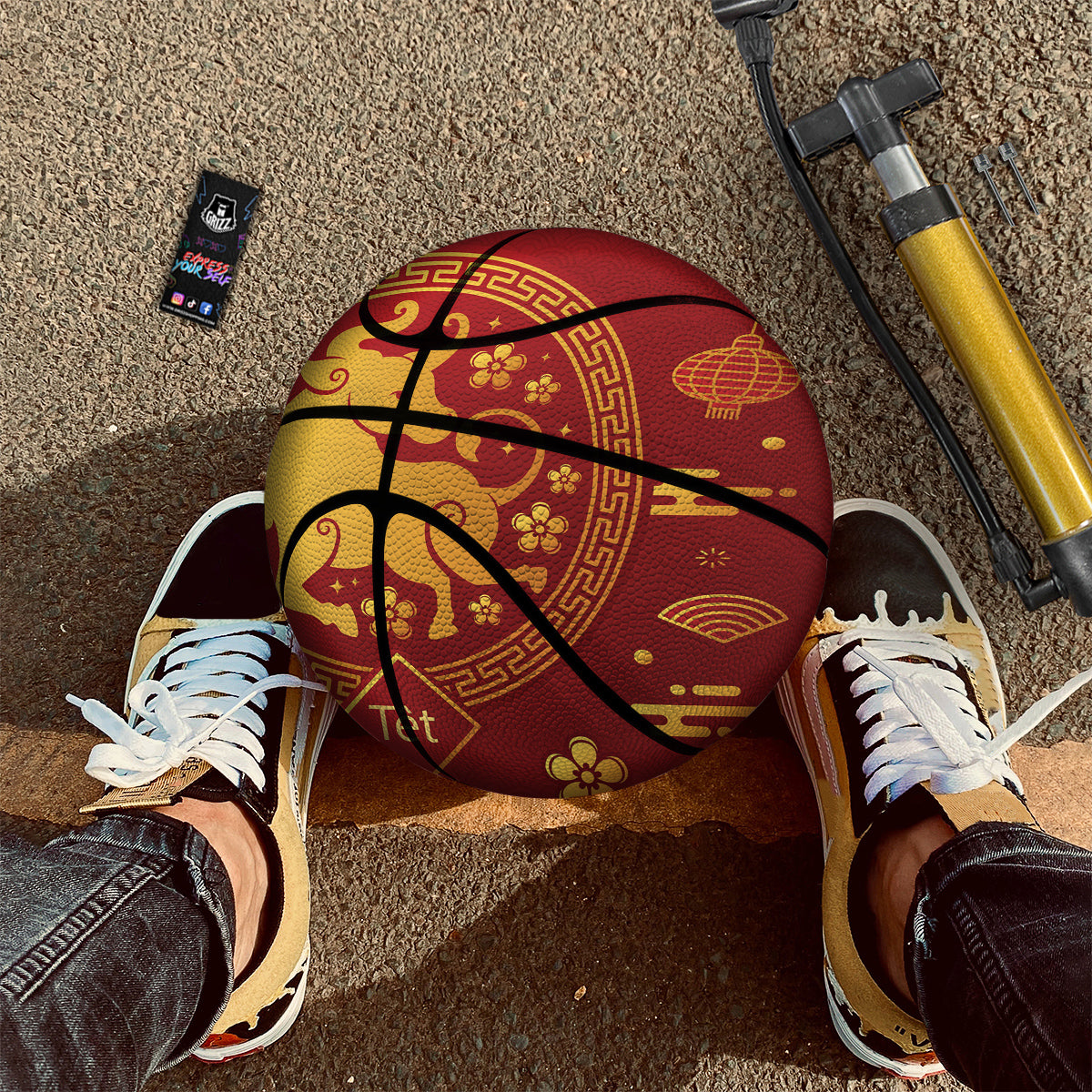 Zodiac Sign Chinese Ox Print Basketball