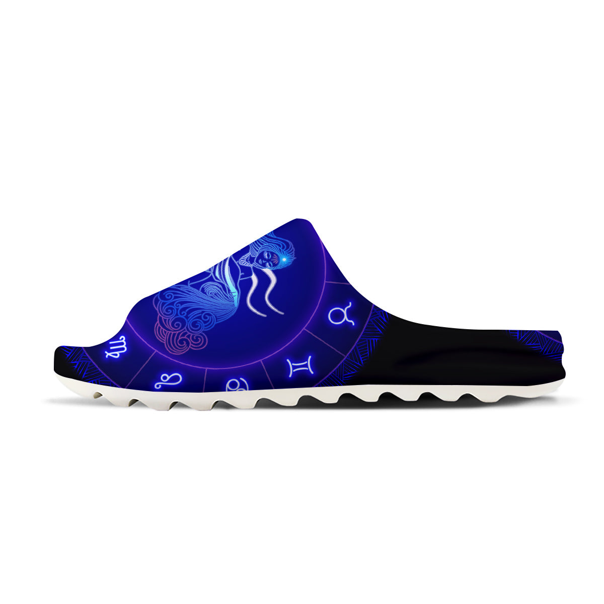 Zodiac Sign Dark Aquarius Print Sandals-grizzshop
