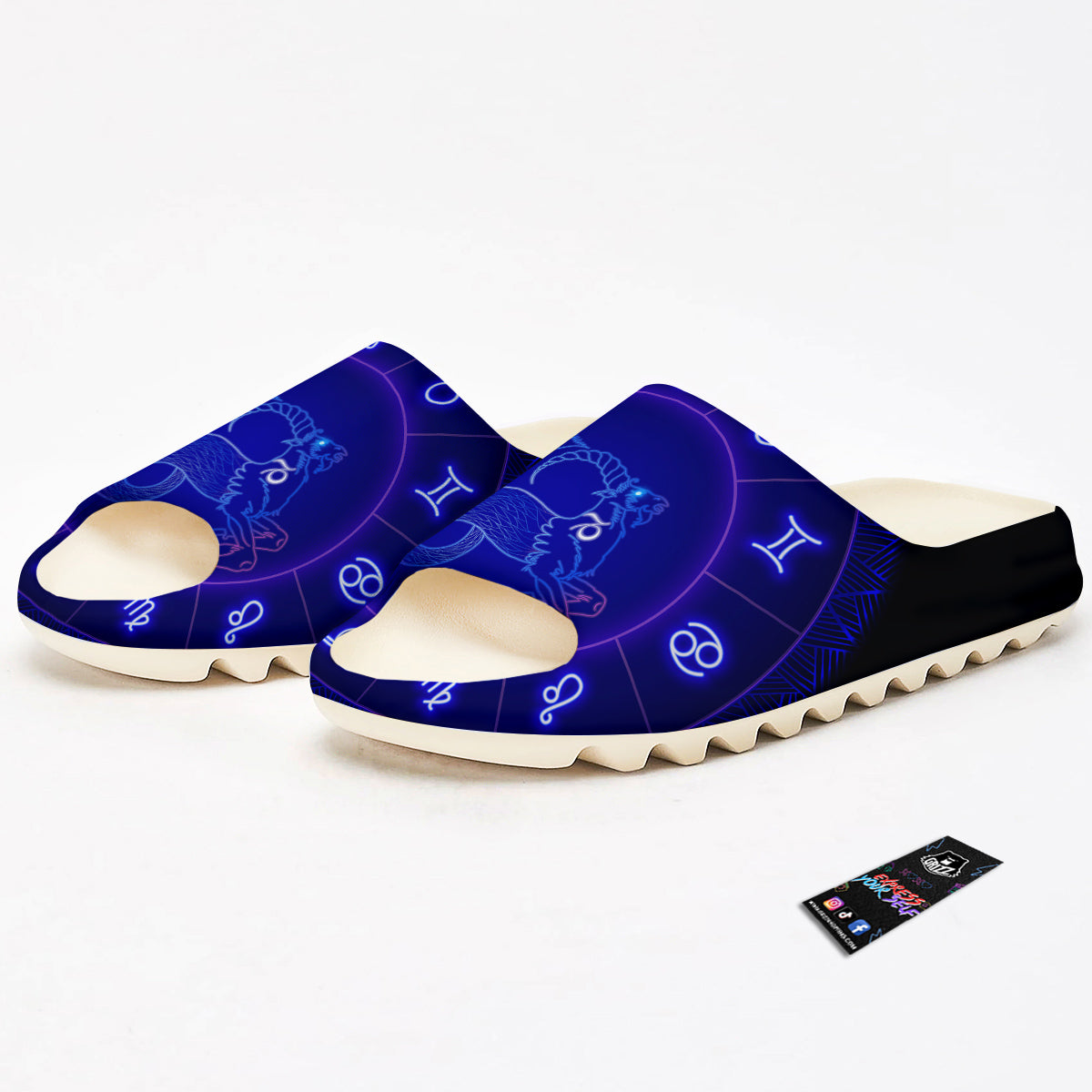 Zodiac Sign Dark Capricorn Print Sandals-grizzshop