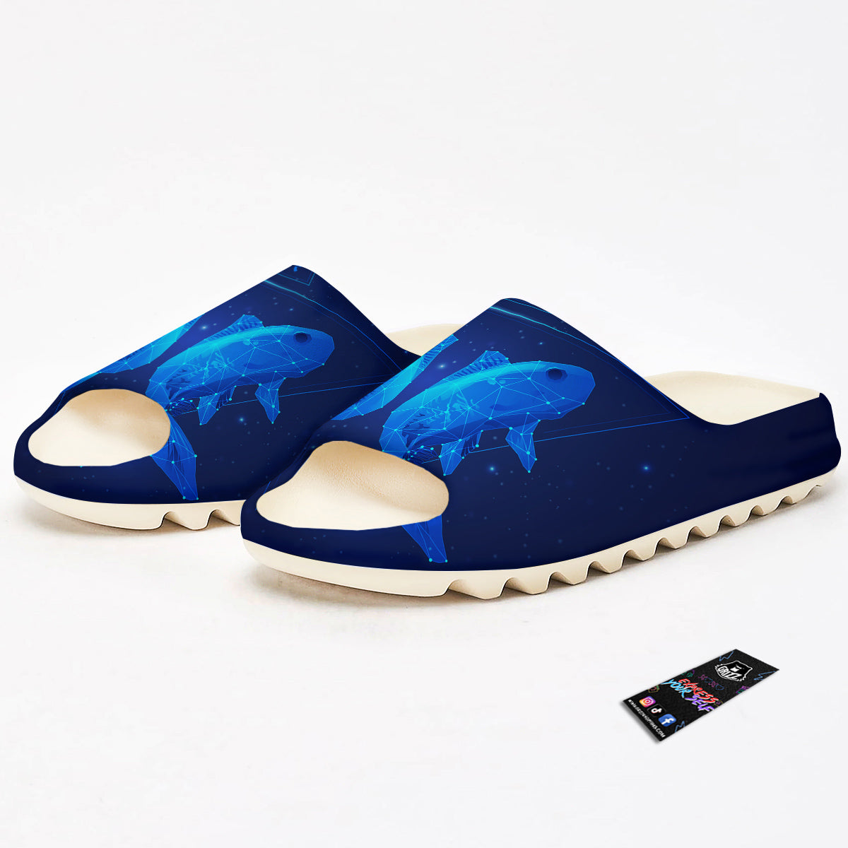Zodiac Sign Dark Pisces Print Sandals-grizzshop