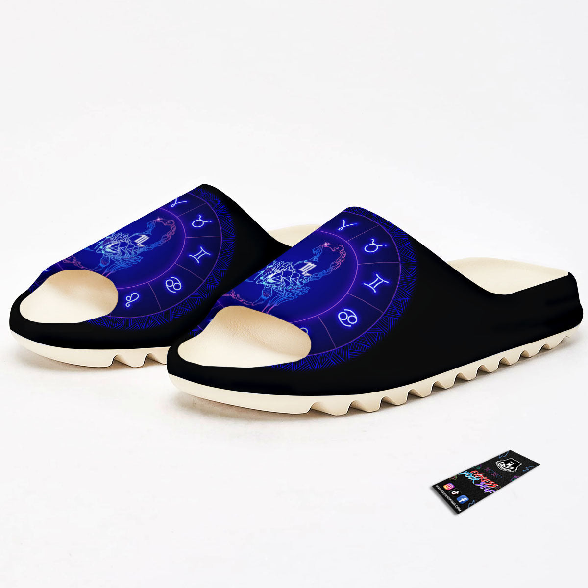 Zodiac Sign Dark Scorpio Print Sandals-grizzshop