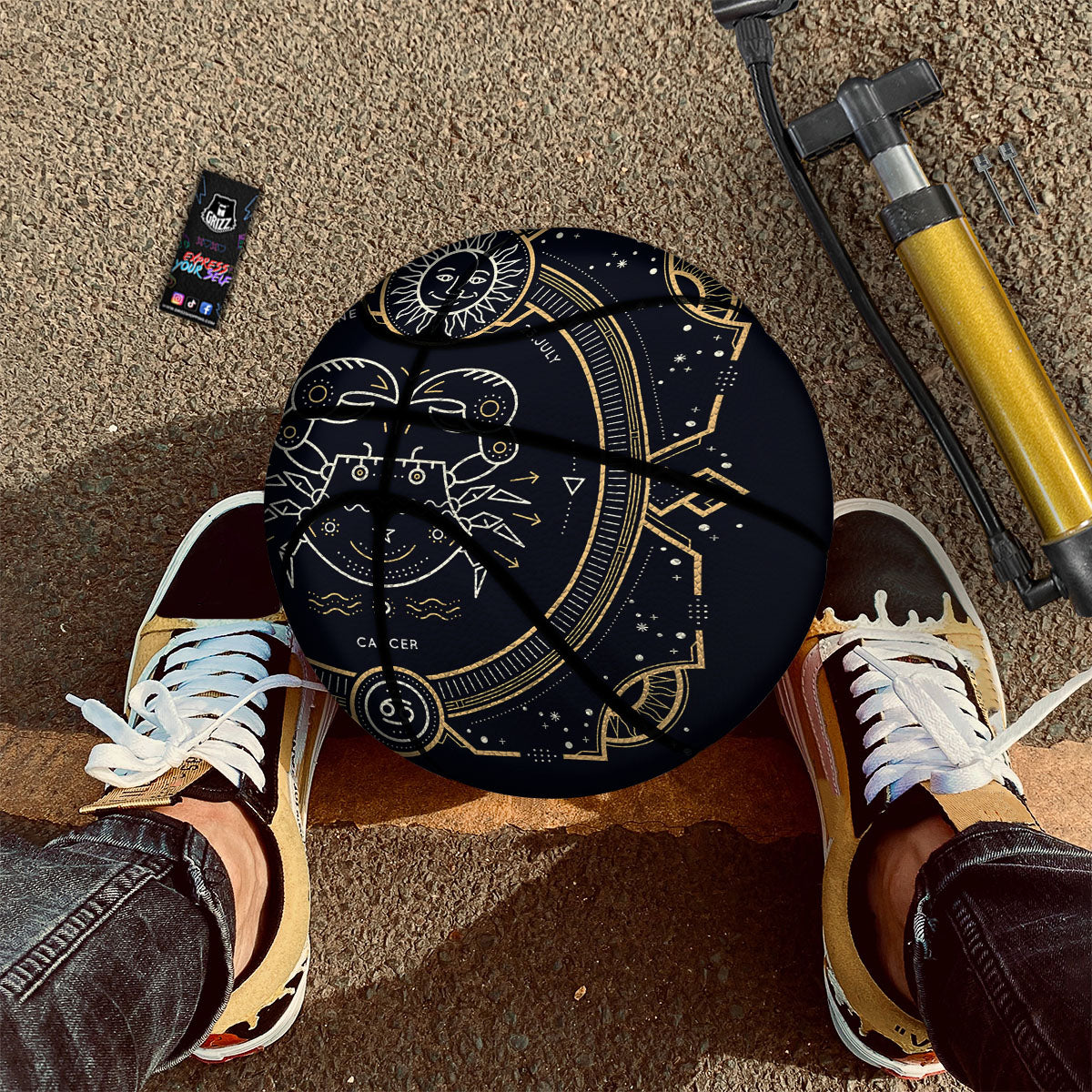 Zodiac Sign Vintage Cancer Print Basketball