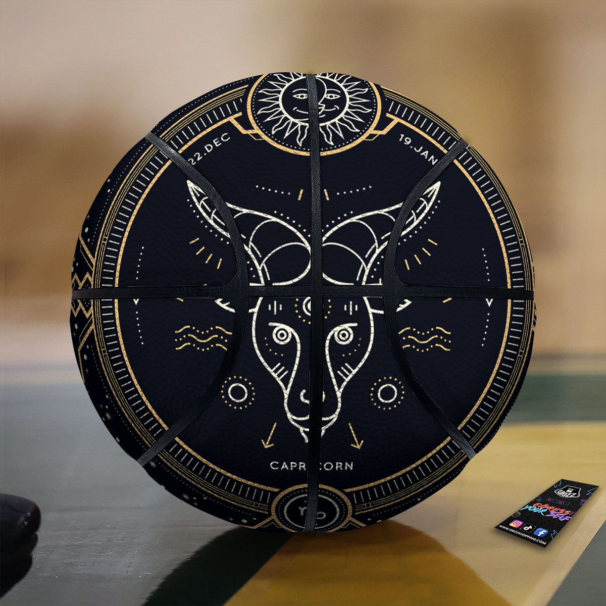 Zodiac Sign Vintage Capricorn Print Basketball