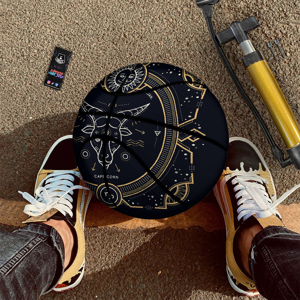 Zodiac Sign Vintage Capricorn Print Basketball