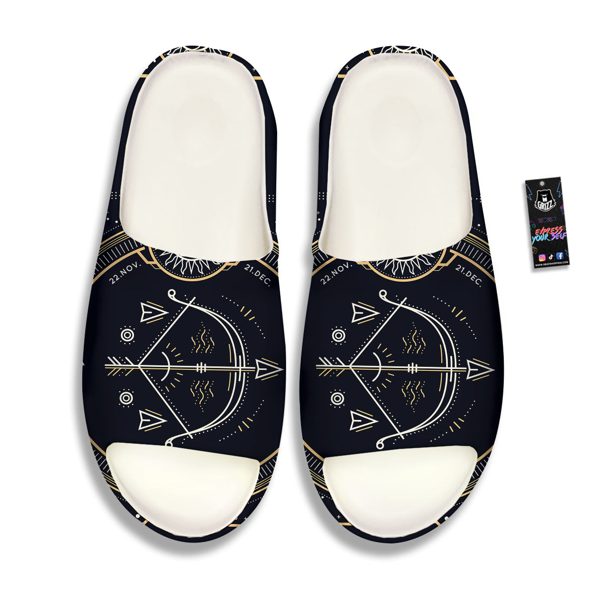 Zodiac Sign Vintage Sagittarius Print Sandals-grizzshop