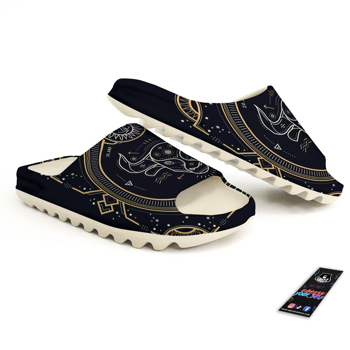 Zodiac Sign Vintage Taurus Print Sandals-grizzshop