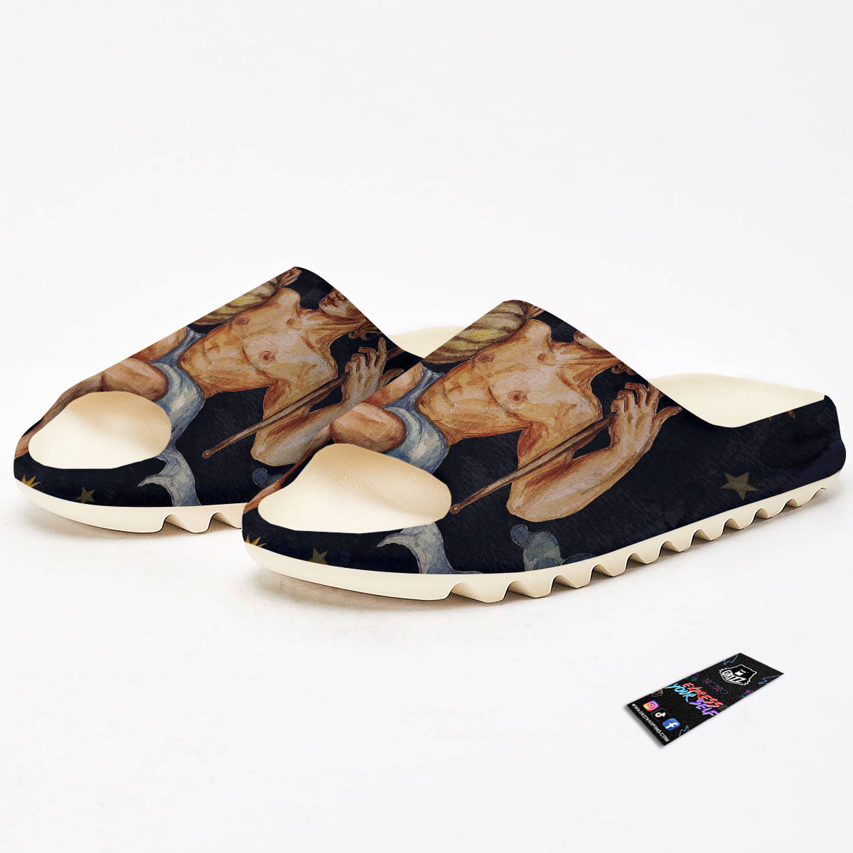 Zodiac Sign Watercolor Aquarius Print Sandals-grizzshop
