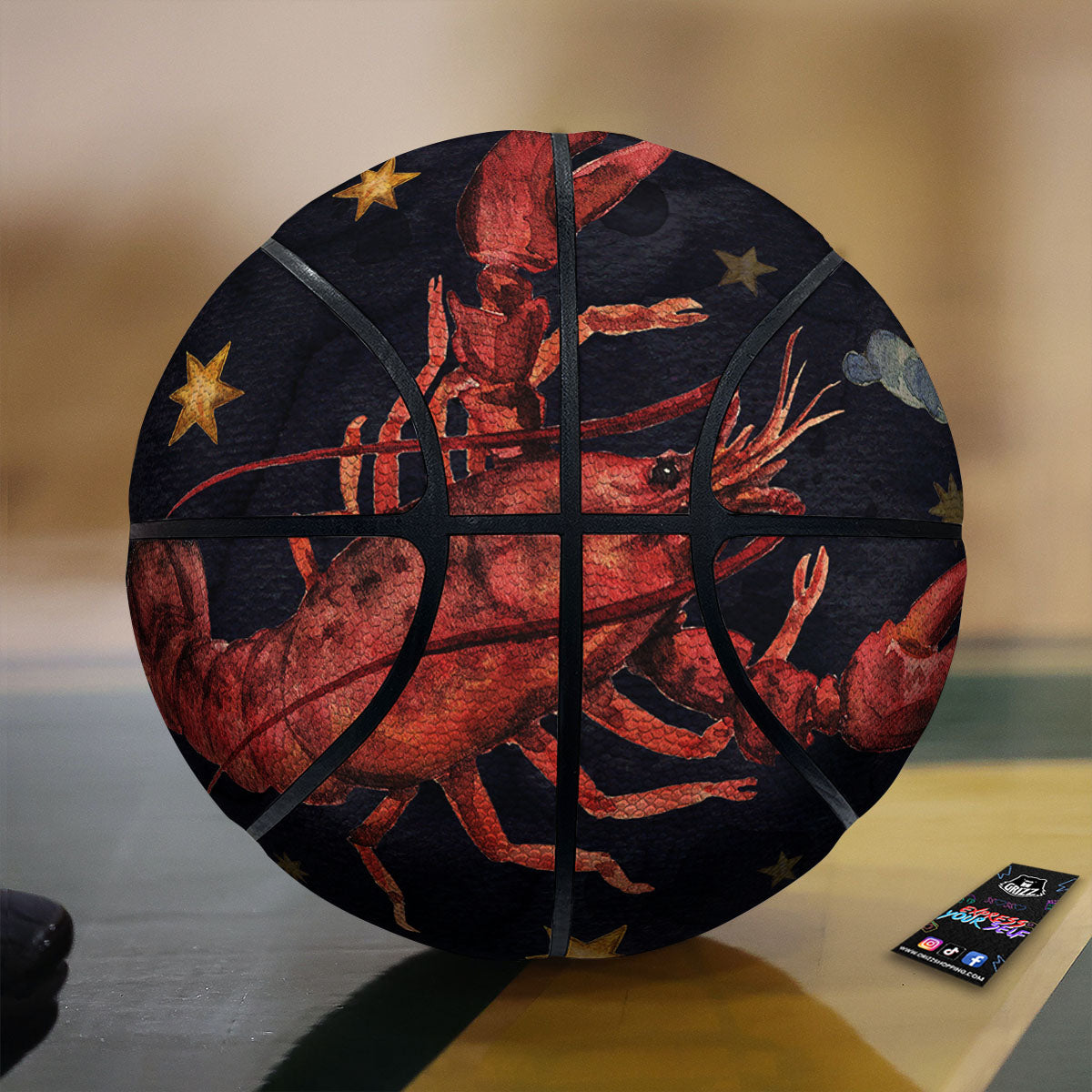 Zodiac Sign Watercolor Cancer Print Basketball