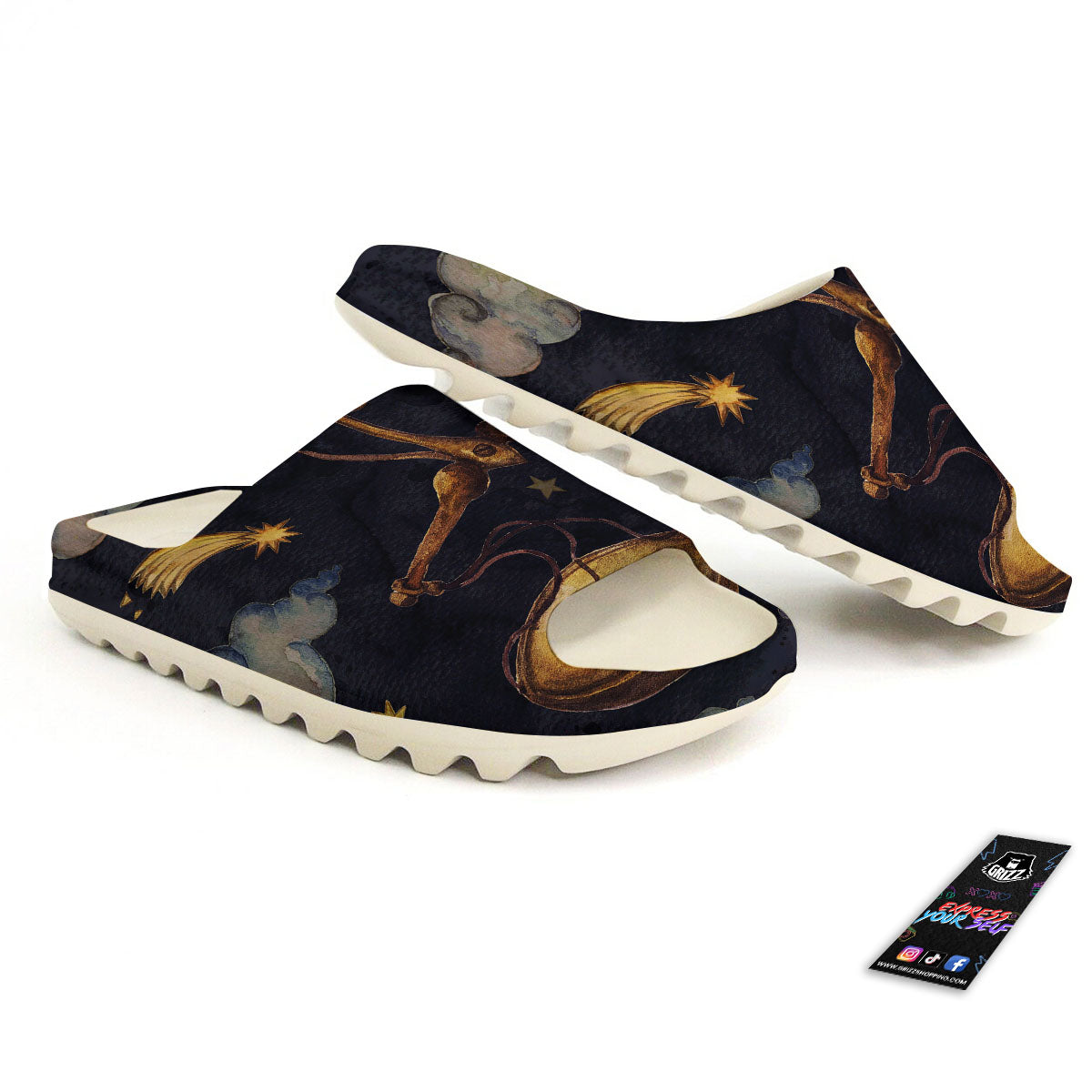 Zodiac Sign Watercolor Libra Print Sandals-grizzshop