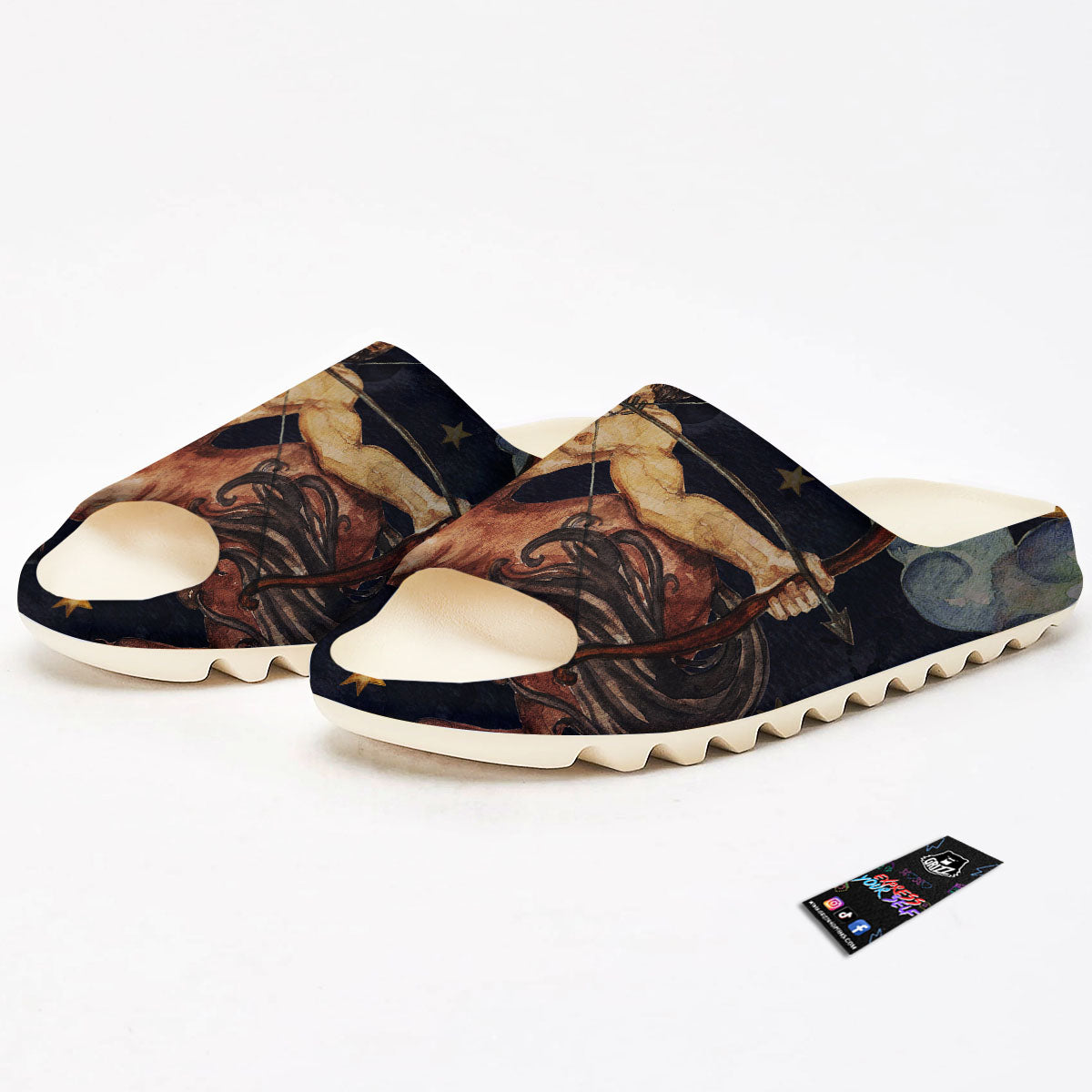 Zodiac Sign Watercolor Sagittarius Print Sandals-grizzshop