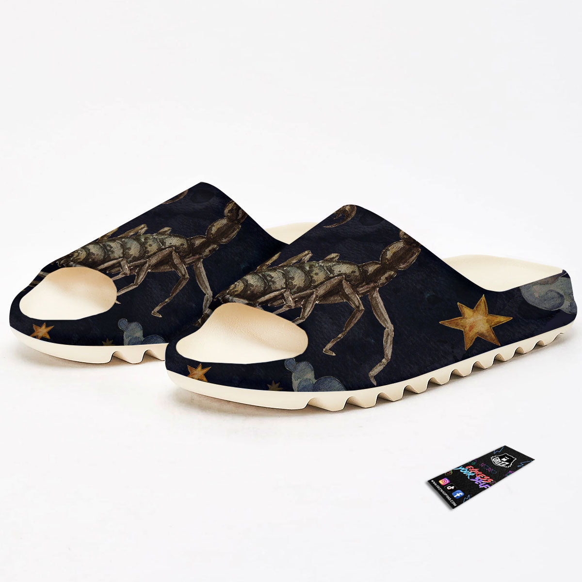Zodiac Sign Watercolor Scorpio Print Sandals-grizzshop