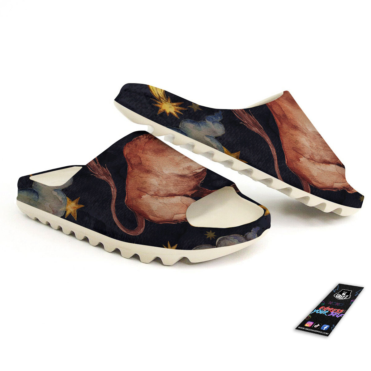 Zodiac Sign Watercolor Taurus Print Sandals-grizzshop