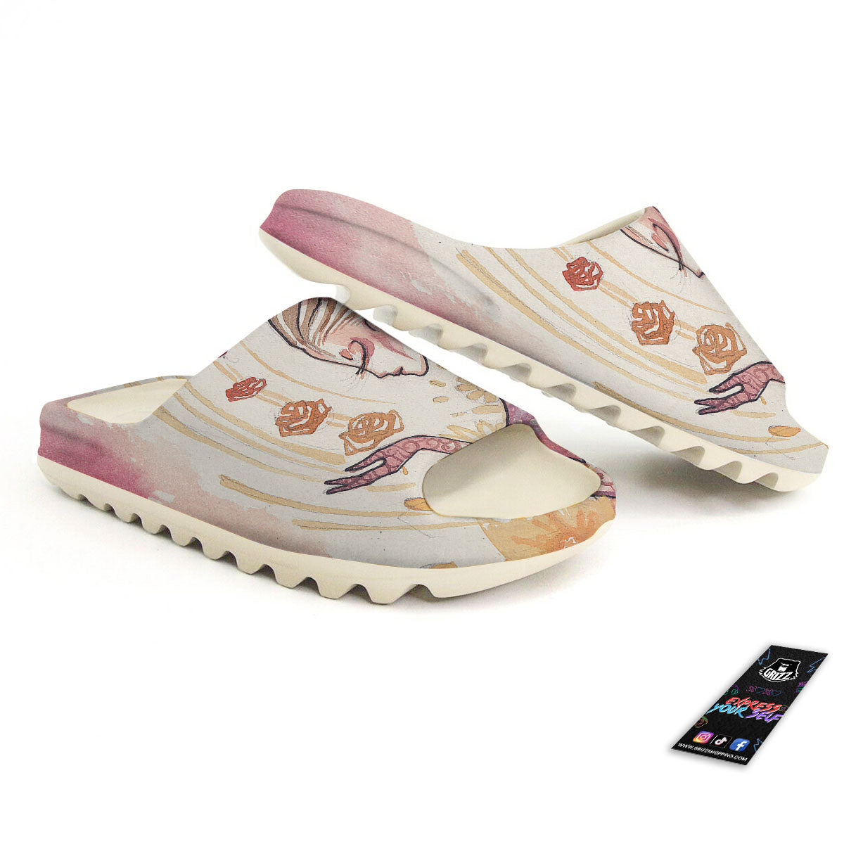 Zodiac Sign Watercolor Virgo Print Sandals-grizzshop