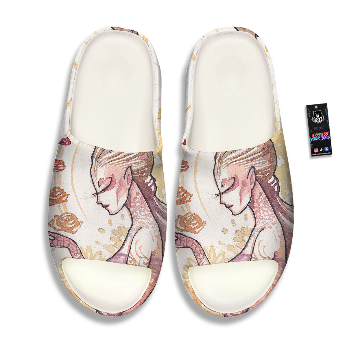 Zodiac Sign Watercolor Virgo Print Sandals-grizzshop
