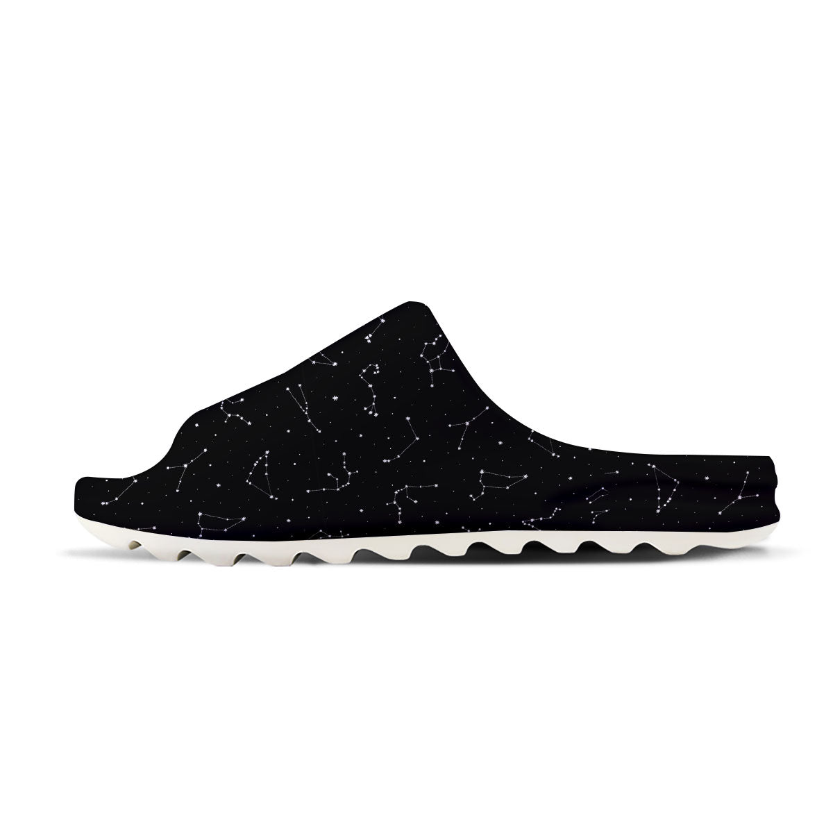 Zodiac Stars White And Black Print Sandals-grizzshop