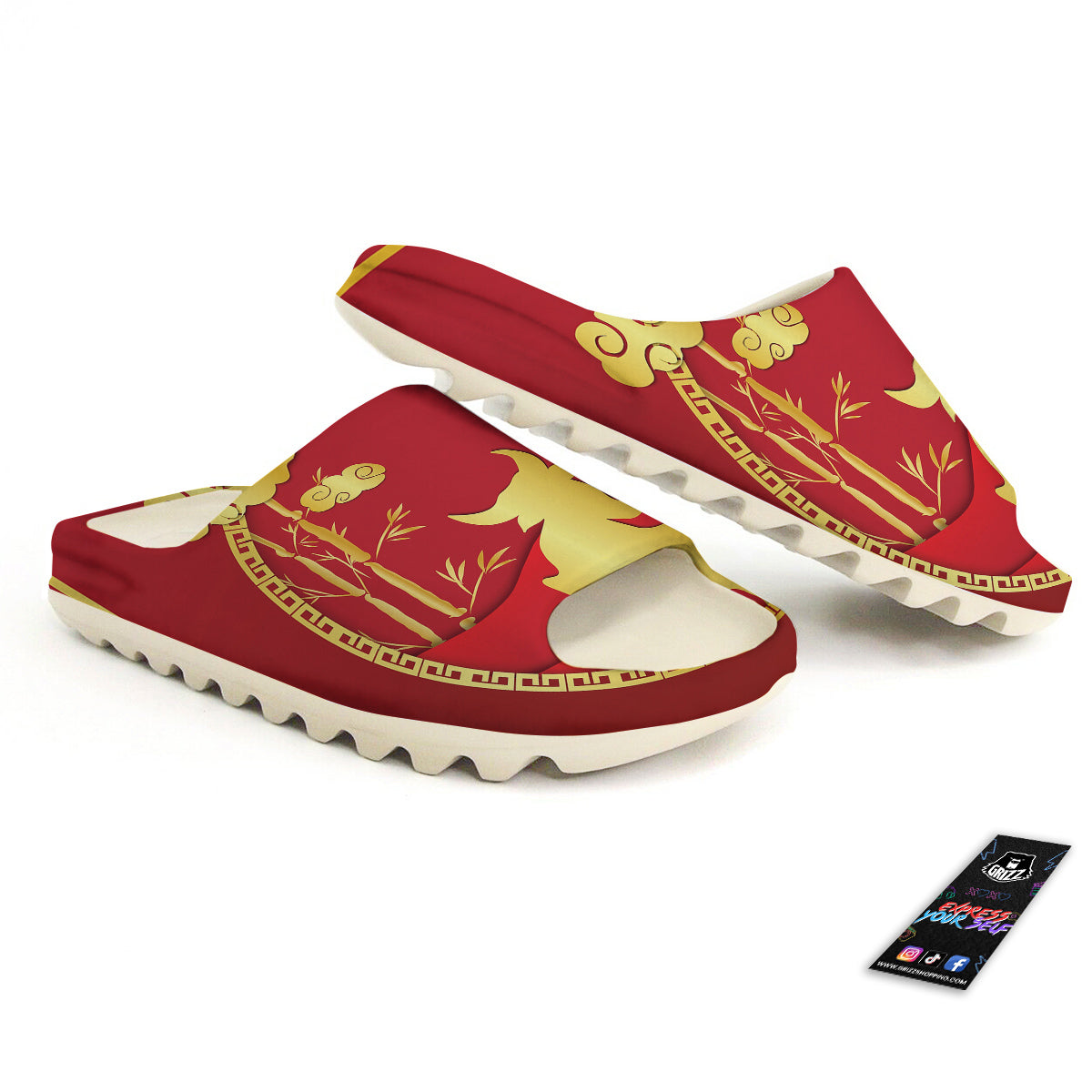 Zodiac Symbol Chinese Ox Print Sandals-grizzshop