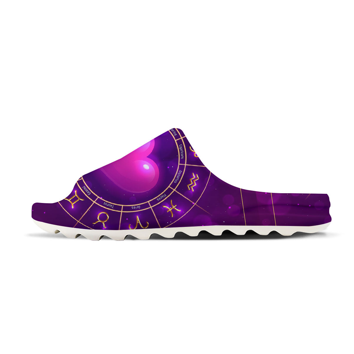 Zodiac Wheel Pink Heart Print Sandals-grizzshop