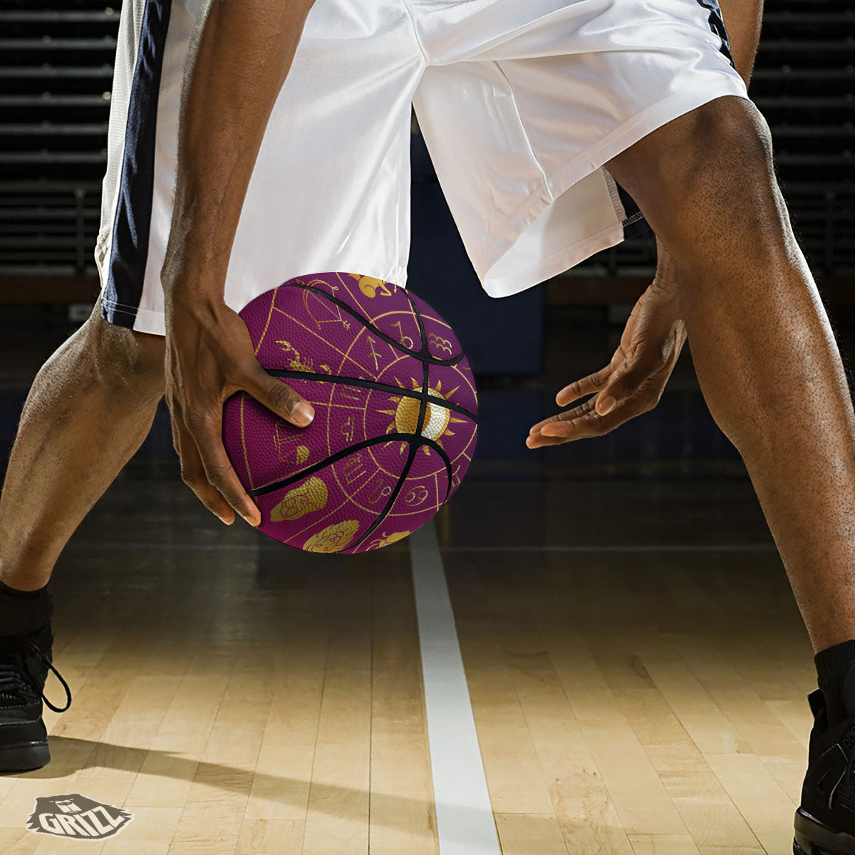 Zodiac Wheel Symbols Print Basketball