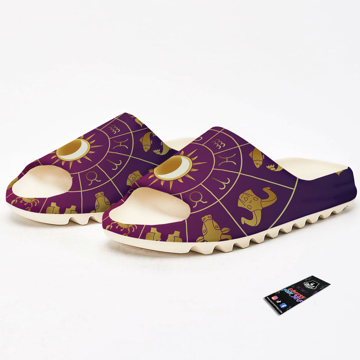 Zodiac Wheel Symbols Print Sandals-grizzshop