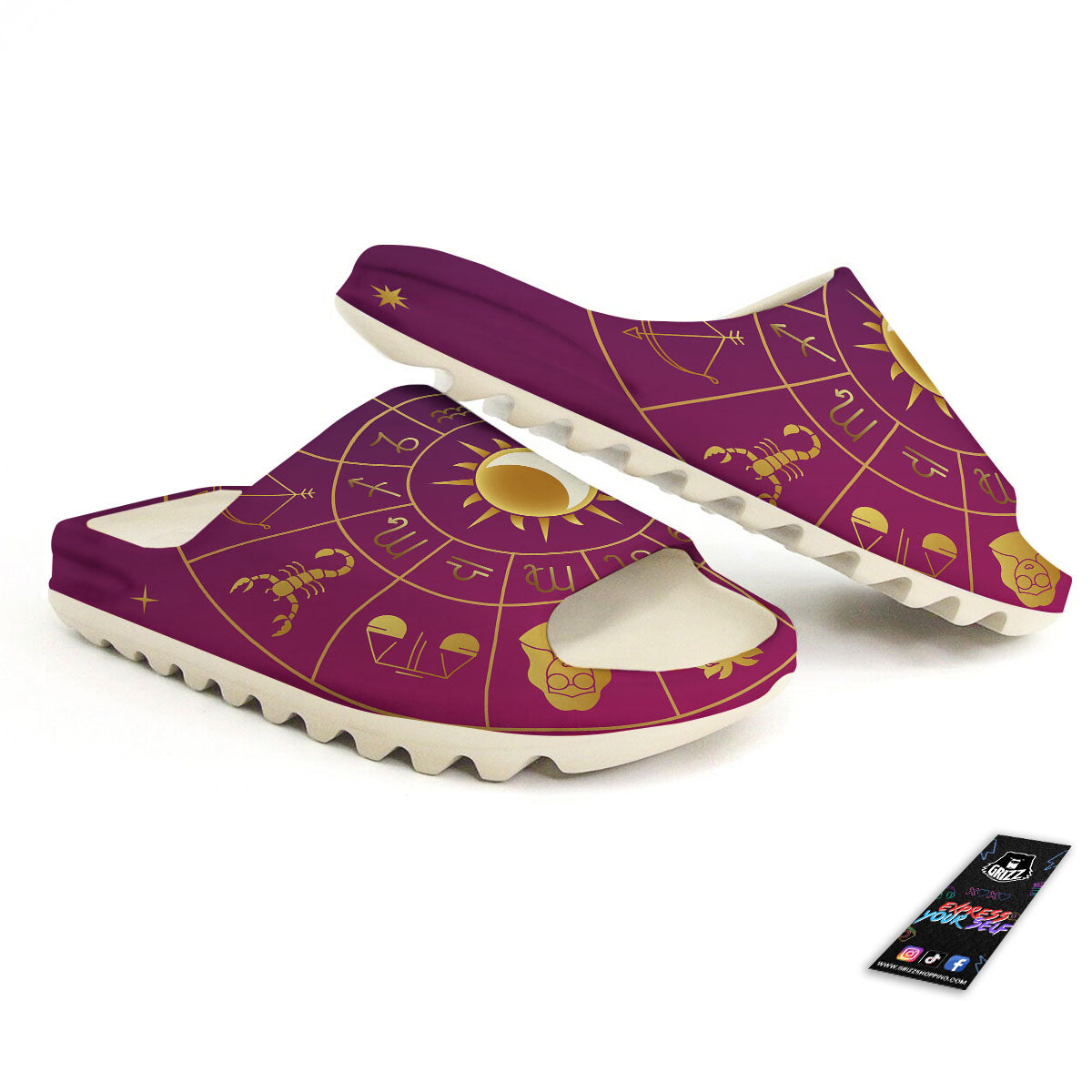 Zodiac Wheel Symbols Print Sandals-grizzshop