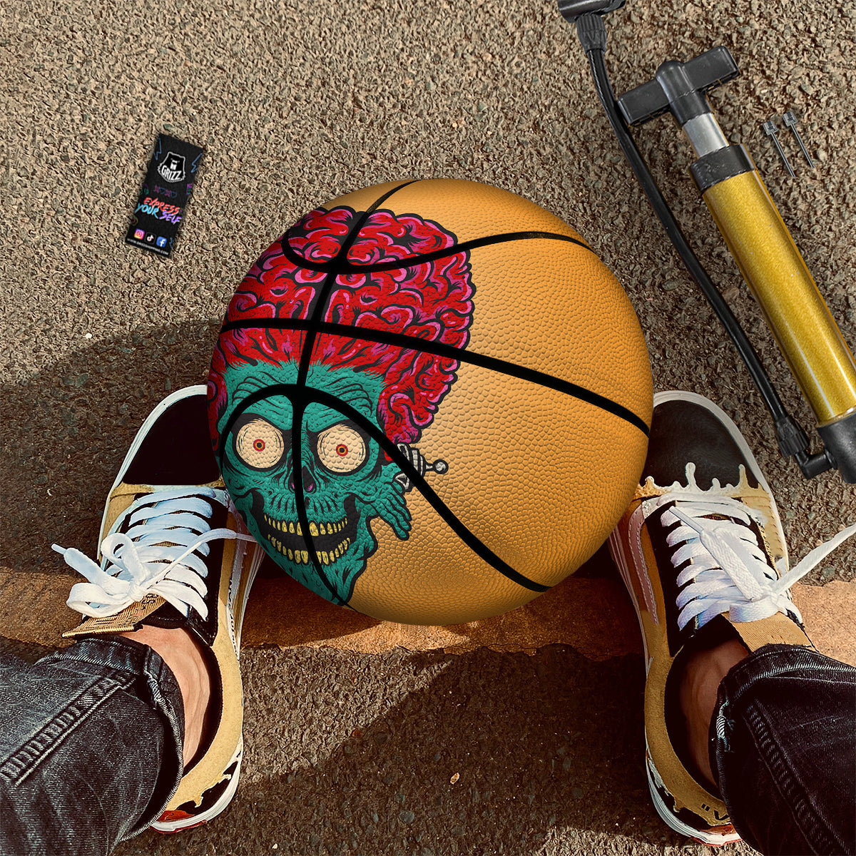 Zombie Big Brain Print Basketball-grizzshop