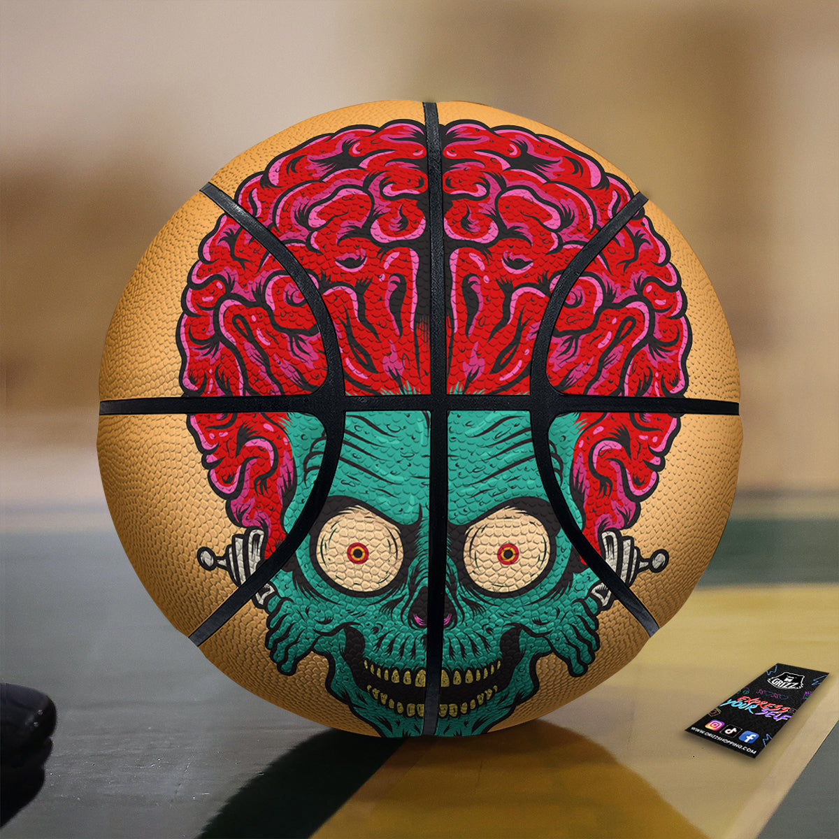 Zombie Big Brain Print Basketball-grizzshop