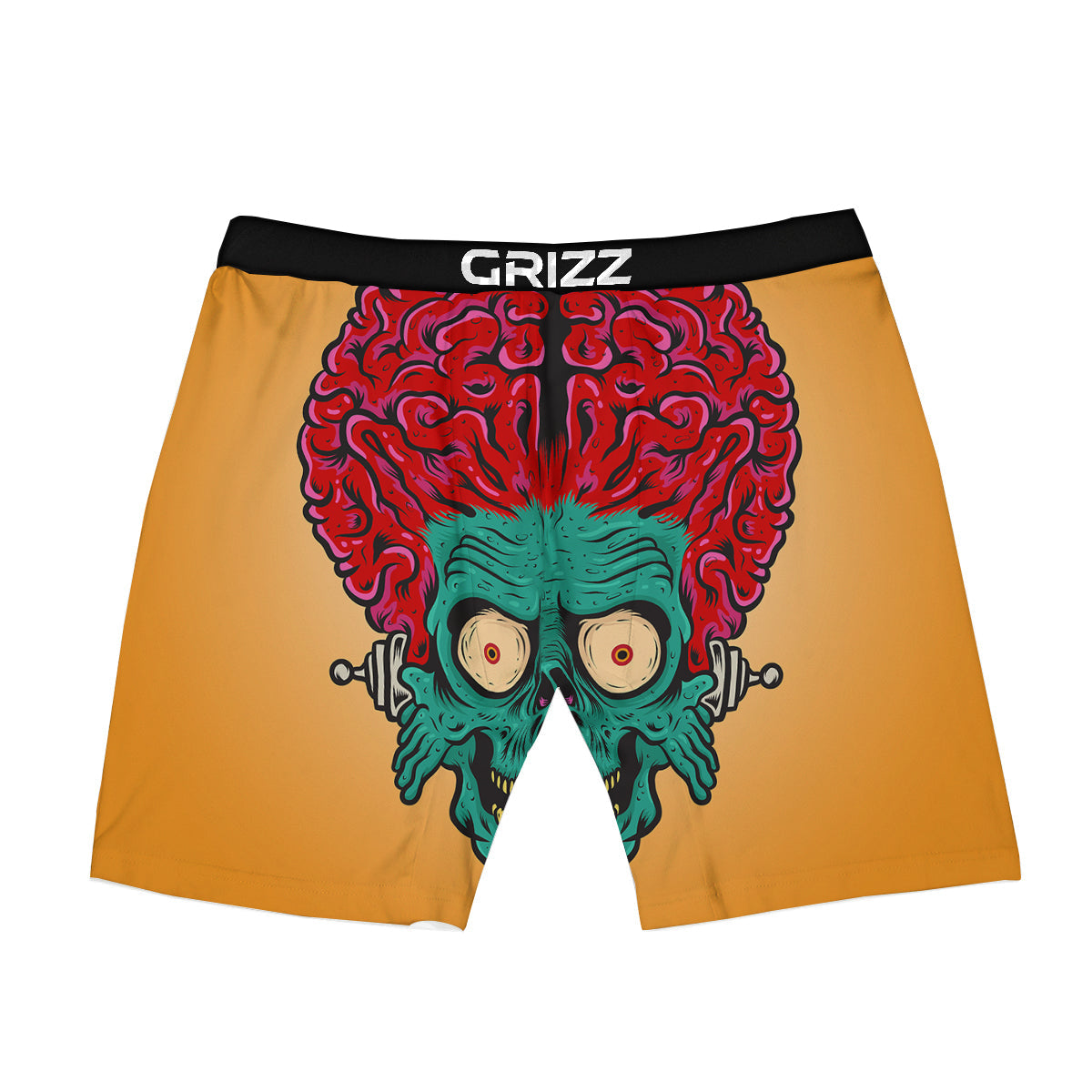 Zombie Big Brain Print Boxer Briefs-grizzshop