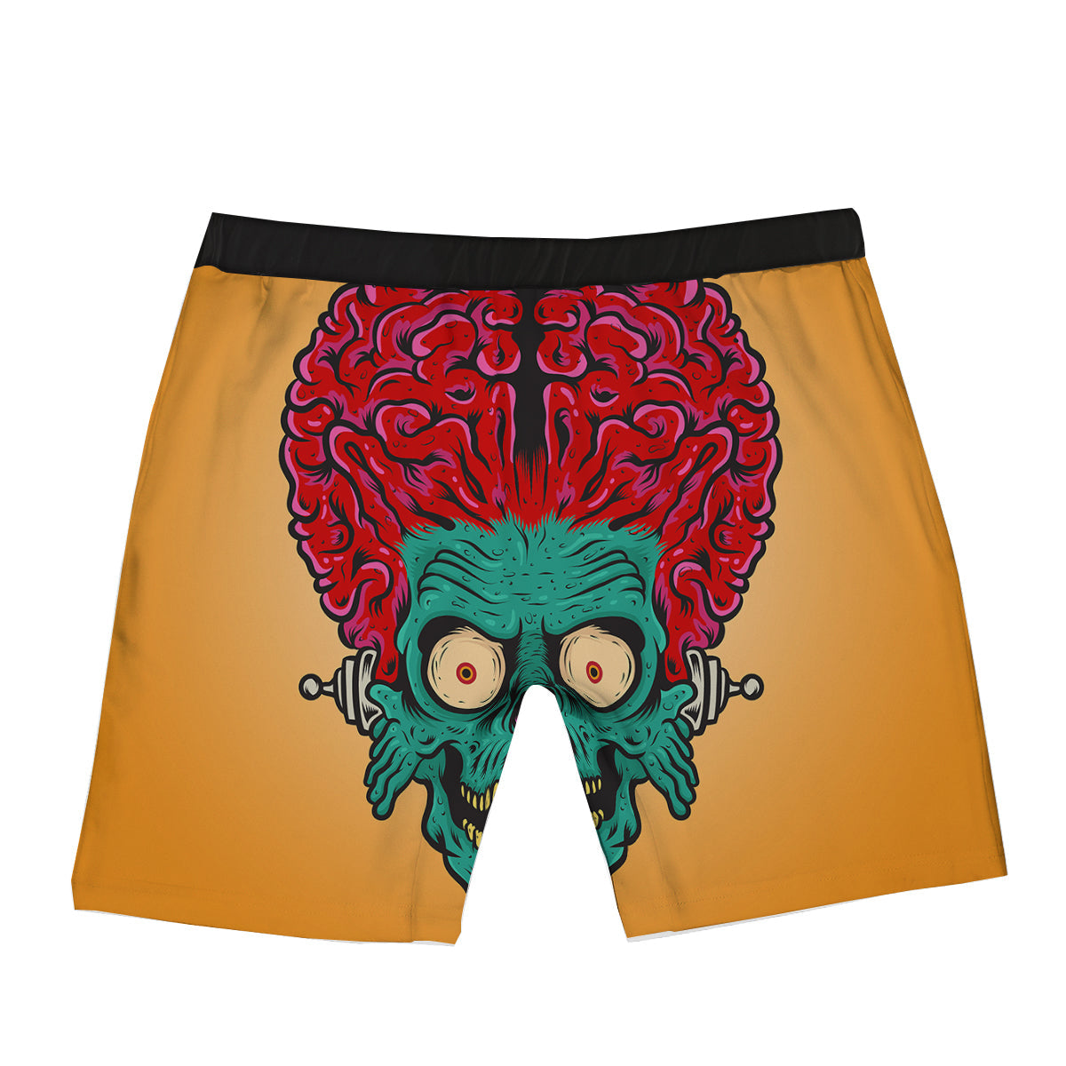 Zombie Big Brain Print Boxer Briefs-grizzshop