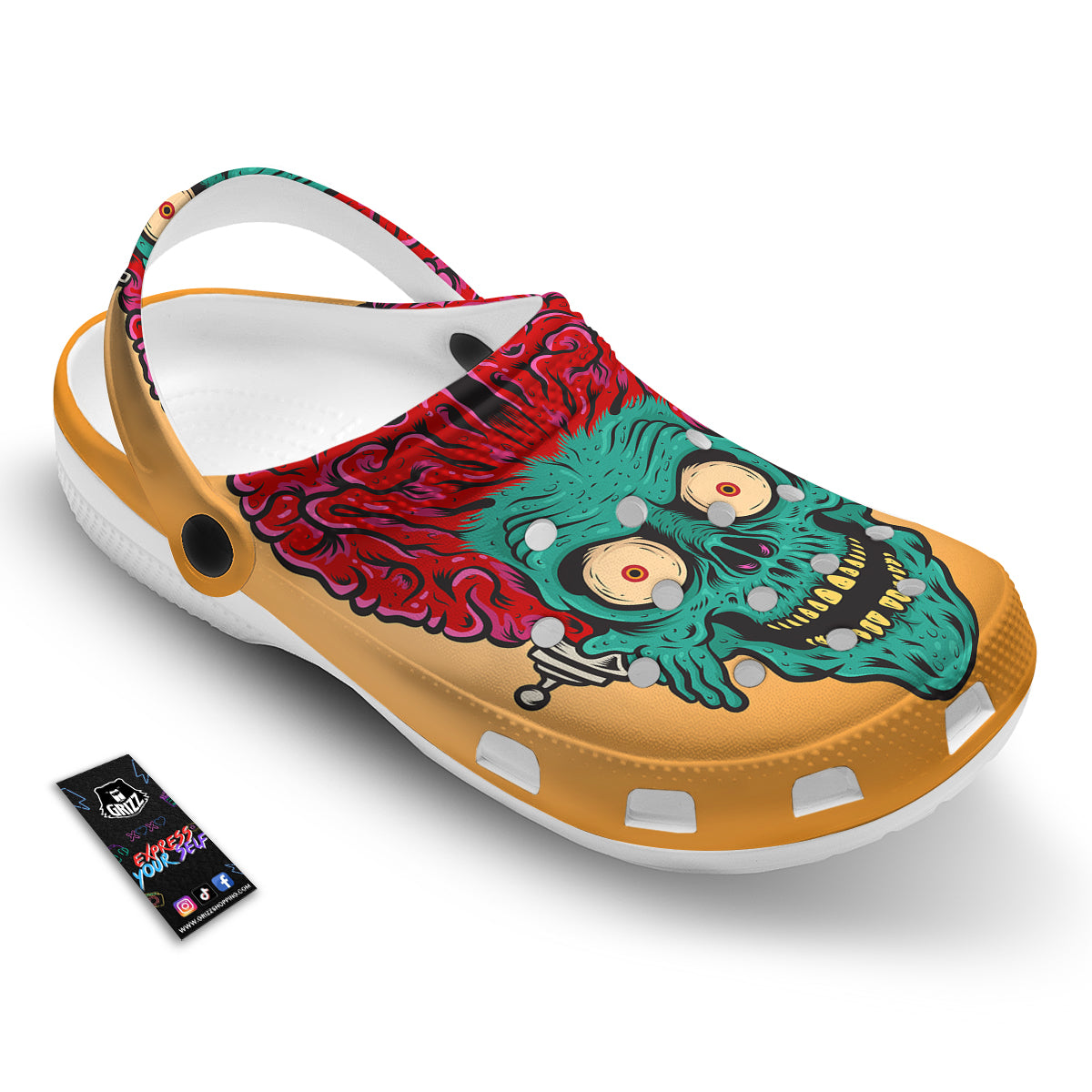 Zombie Big Brain Print Clog-grizzshop