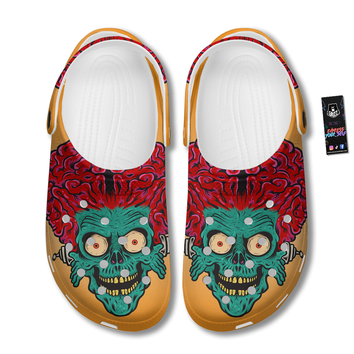 Zombie Big Brain Print Clog-grizzshop