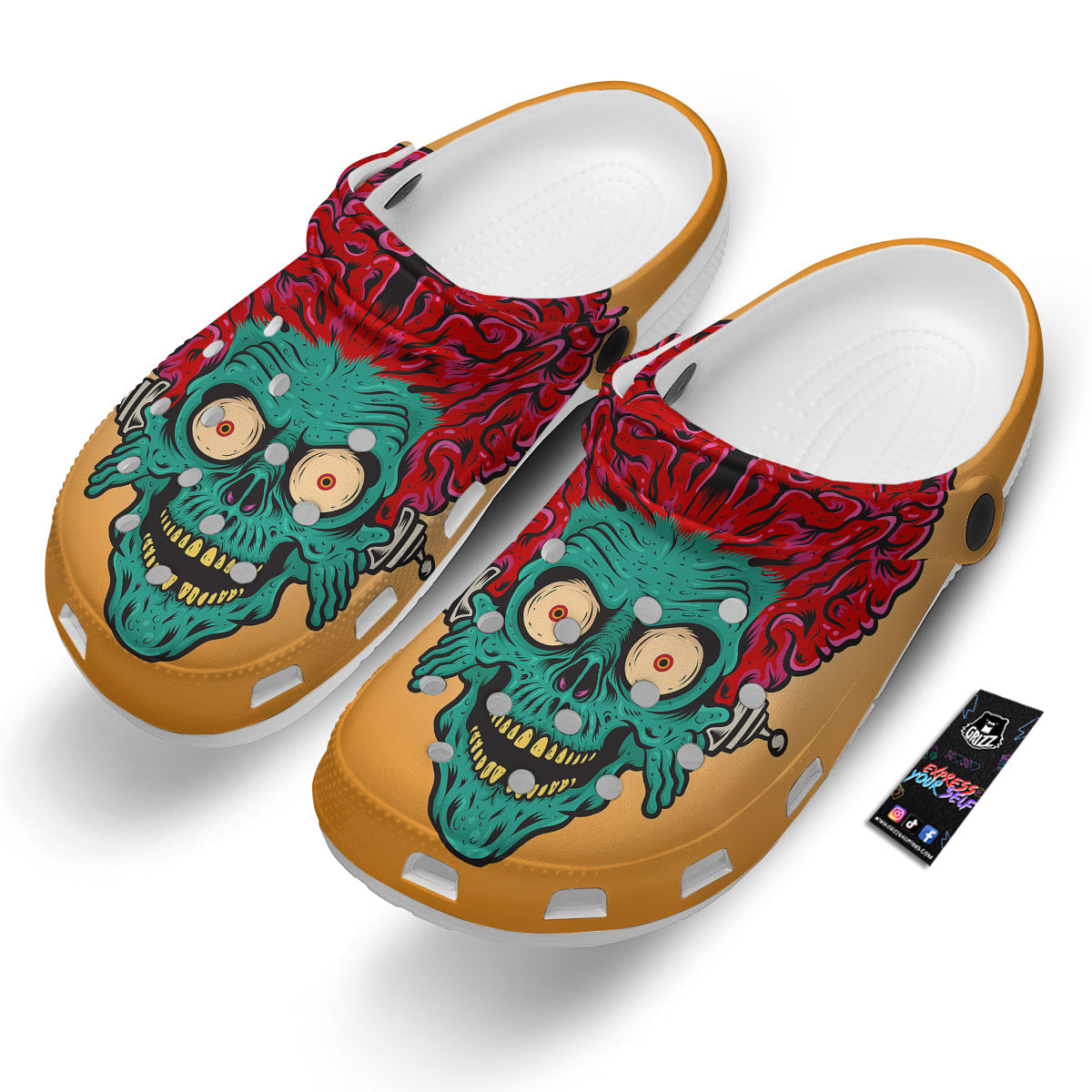 Zombie Big Brain Print Clog-grizzshop