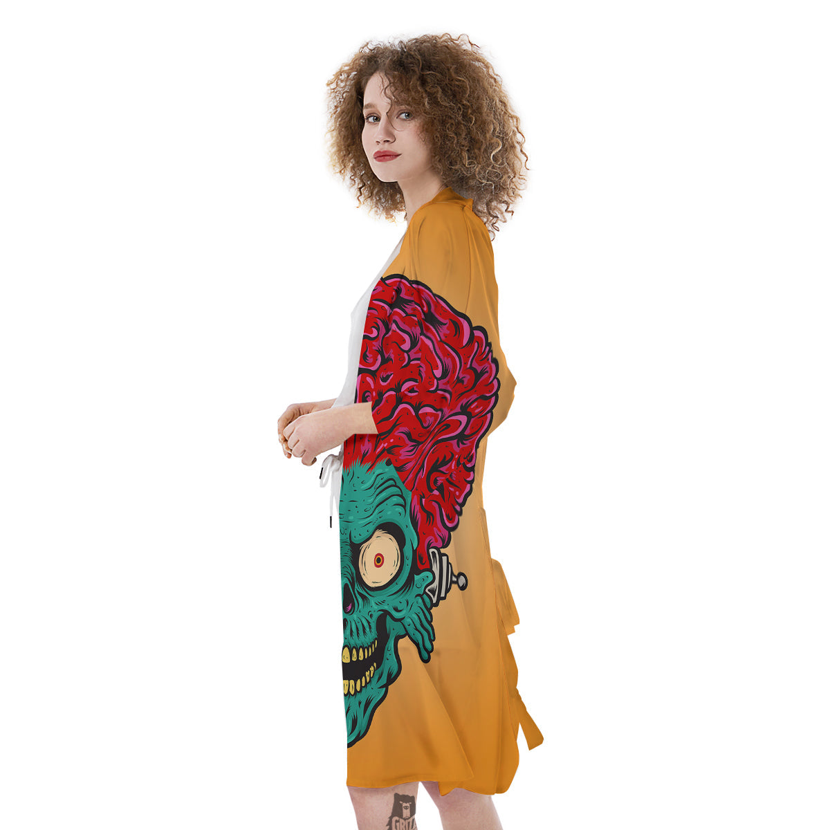 Zombie Big Brain Print Kimono-grizzshop