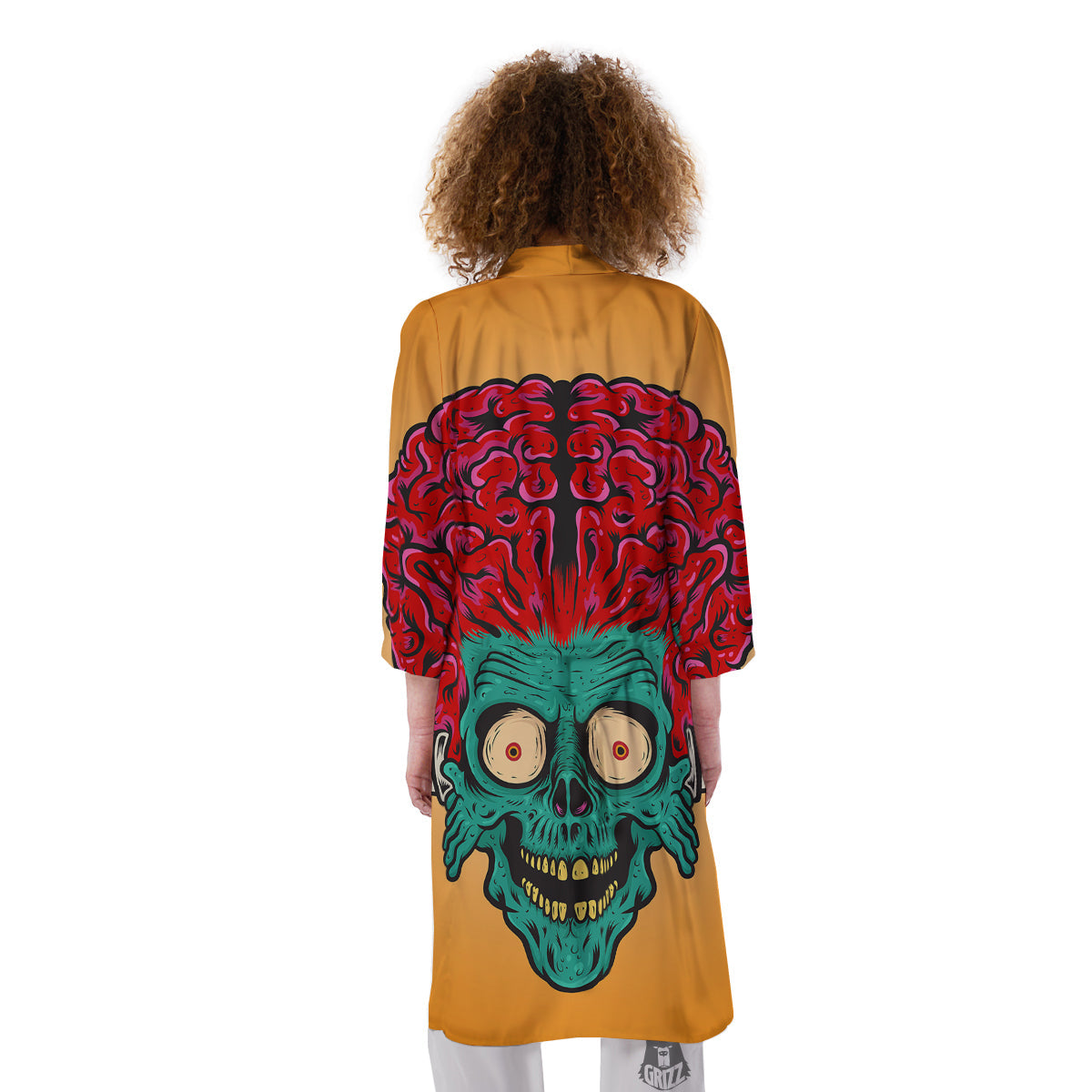 Zombie Big Brain Print Kimono-grizzshop