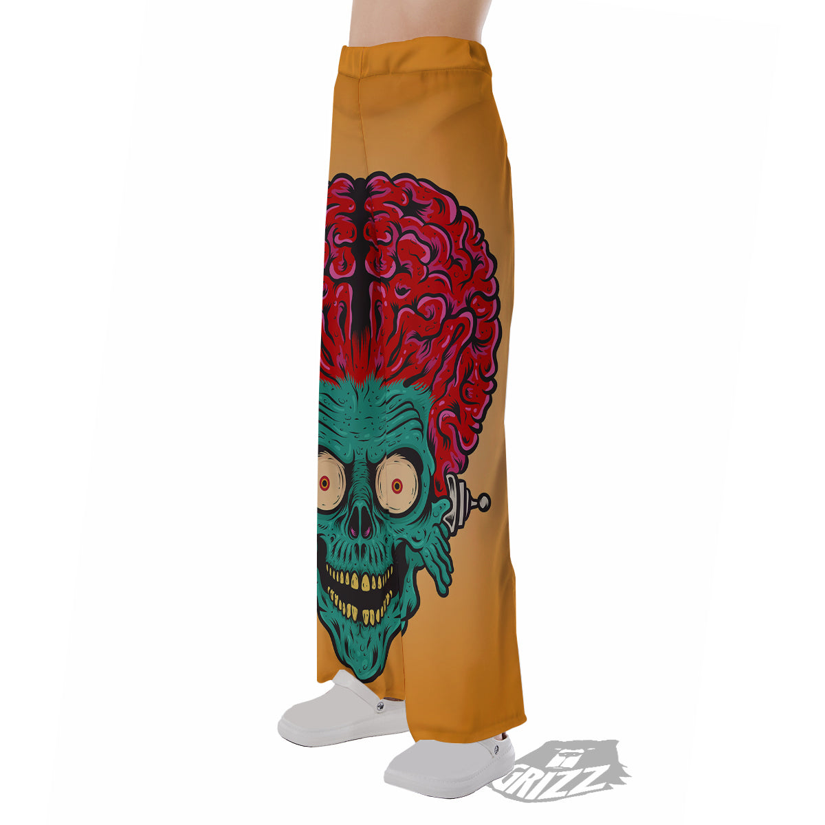 Zombie Big Brain Print Pajama Pants-grizzshop