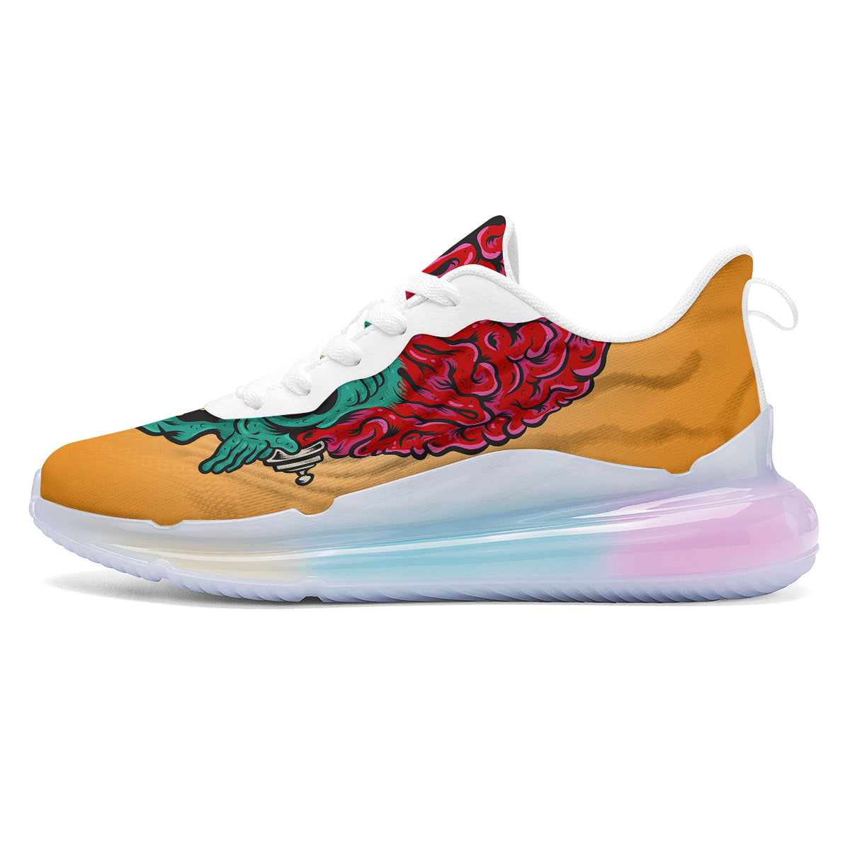 Zombie Big Brain Print Running Sneakers-grizzshop
