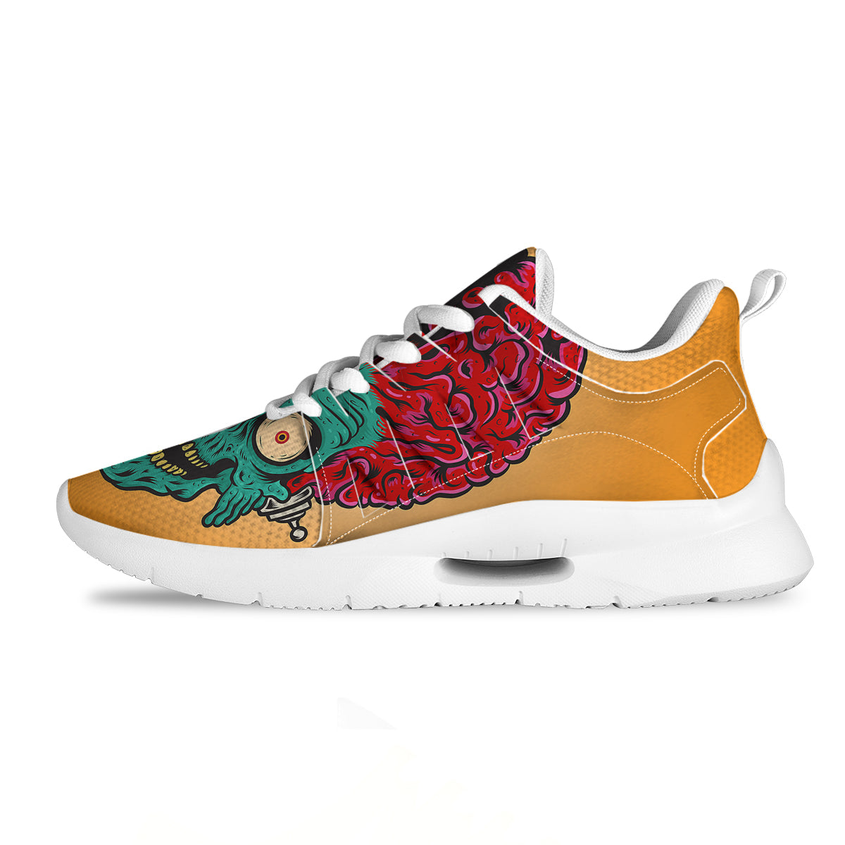 Zombie Big Brain Print Tennis Shoes-grizzshop