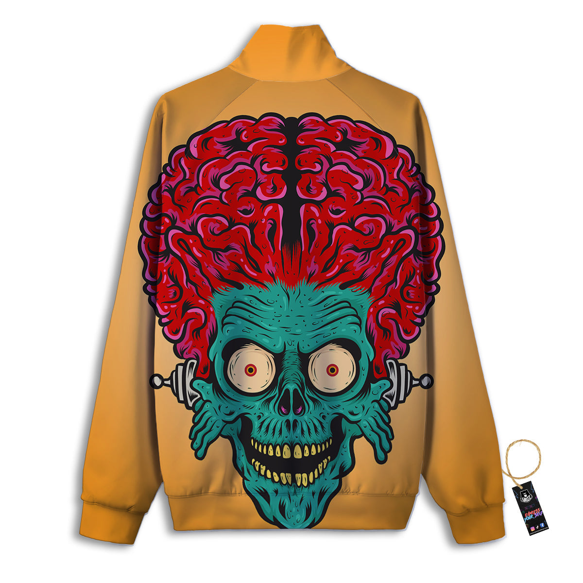 Zombie Big Brain Print Track Jacket-grizzshop