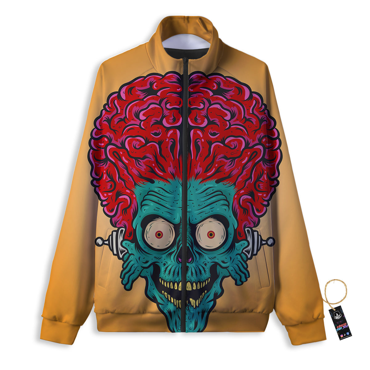 Zombie Big Brain Print Track Jacket-grizzshop